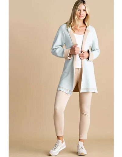 Marble-blue-long-jacket-with-beige-jeans
